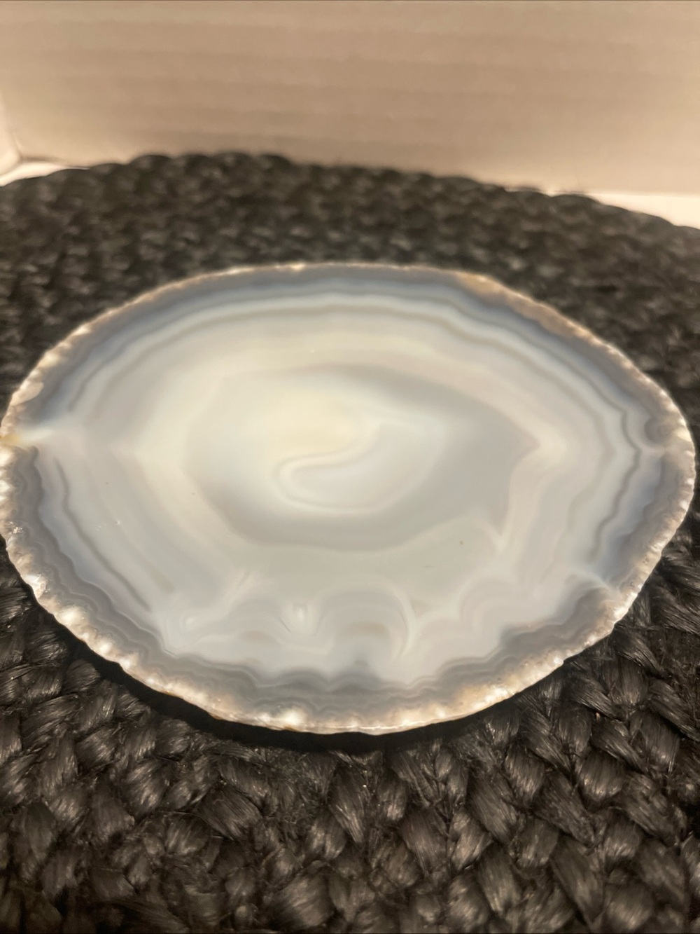 Rablabs Agate wine Coaster in Blue-Grey with Gold Edge